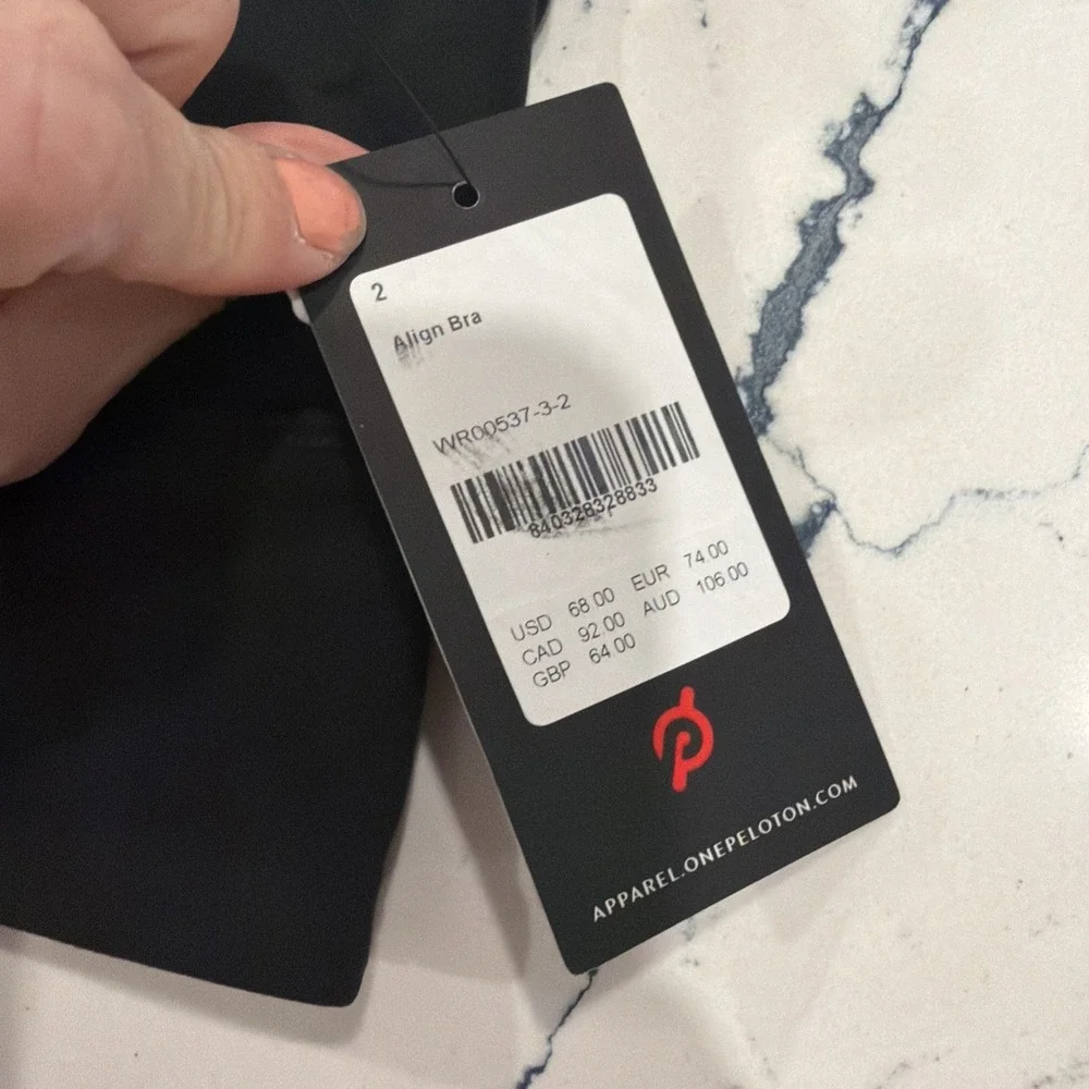 NWT‎ Lululemon X Peloton Bra Women 2 Black Align Light Reversible lw2da8s